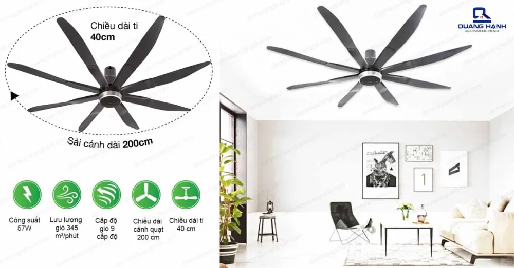 QUẠT TRẦN PANASONIC F-80ZBR 8 CÁNH