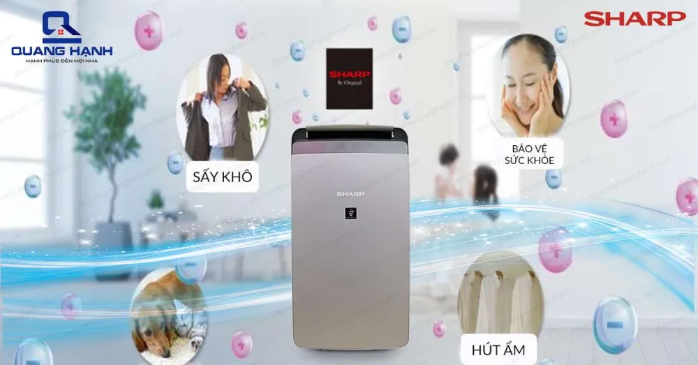 Máy hút ẩm Sharp DW-J27FV-S ngoài tính năng lọc sạch không khí thì còn được trang bị thêm chức năng hút ẩm ngăn ngừa ẩm mốc suốt 24h.