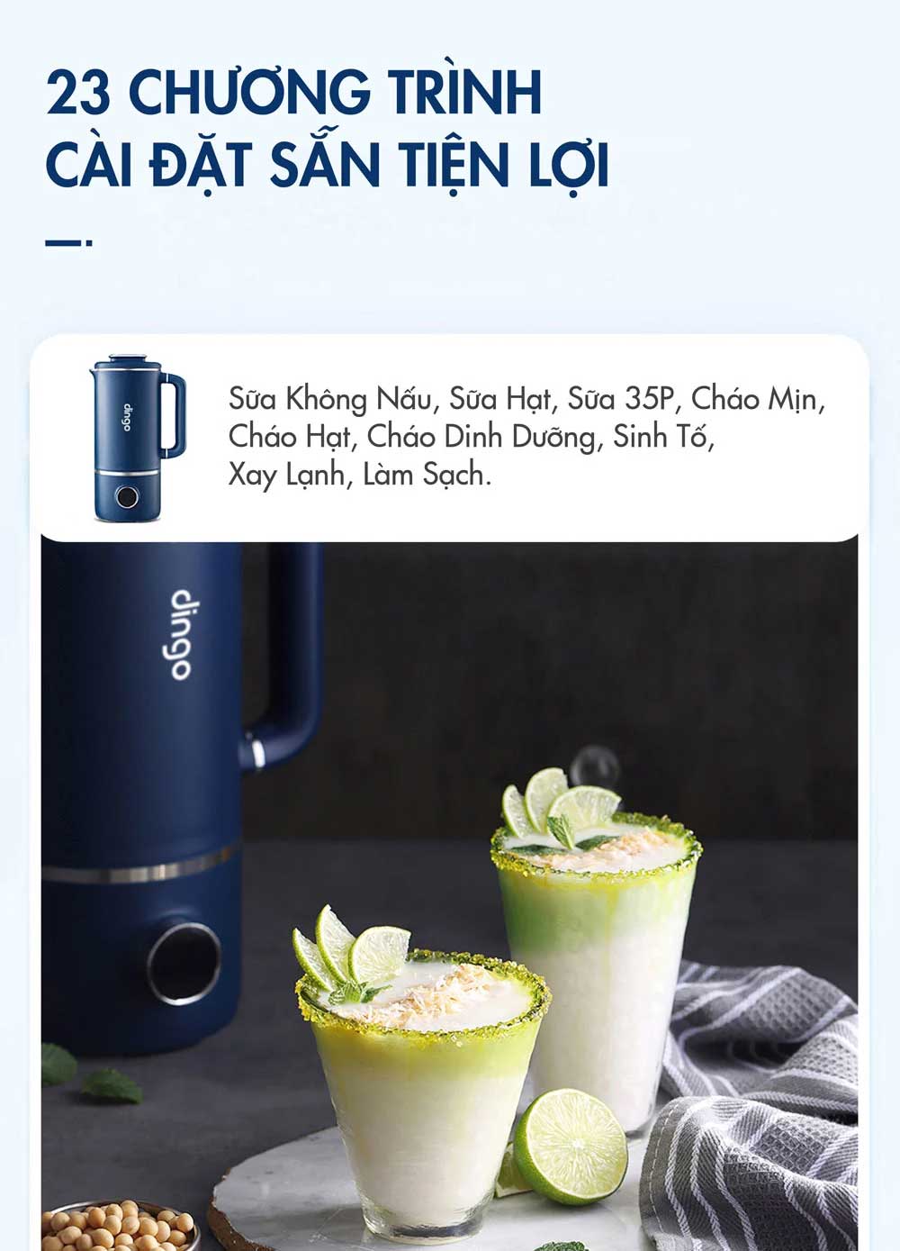 23 chương trình xay nấu đa năng
