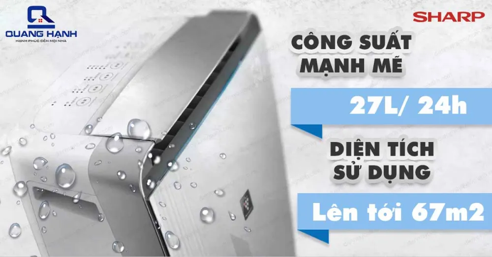 Máy hút ẩm Sharp DW-J27FV-S có công suất mạnh mẽ với diện tích hoạt động cao cùng trang bị công nghệ hiện đại nên sẽ hoạt động rất êm ái và bền bỉ