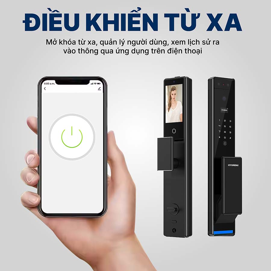 Khoá điện tử Hyundai cửa gỗ HY-SLA909F Black