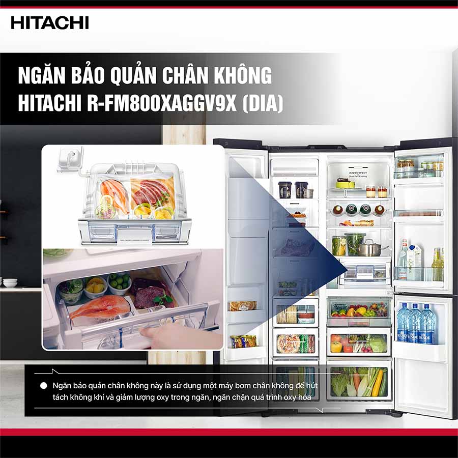 Tủ lạnh Hitachi Inverter 569 lít R-FM800XAGGV9X DIA