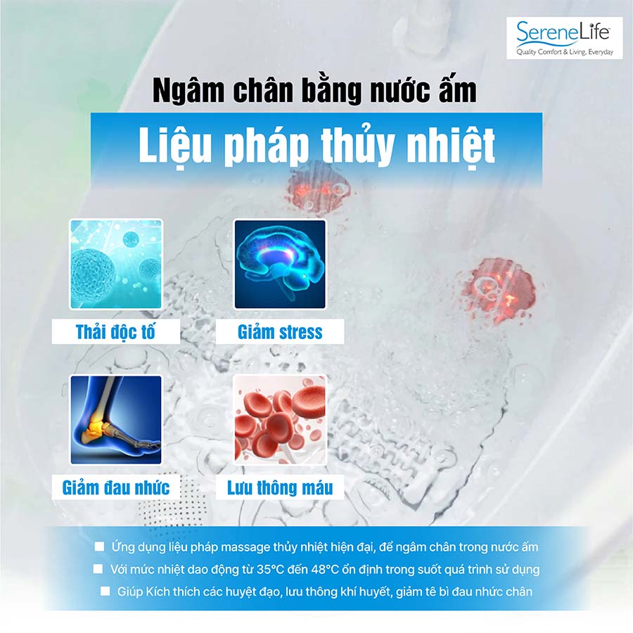 Bồn ngâm chân con lăn tự động Serenelife SLFTSP12S