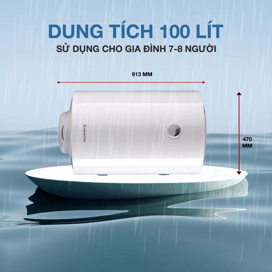 Bình nóng lạnh Ariston PRO R 100 H 2.5 FE dung tích lớn 100 lít