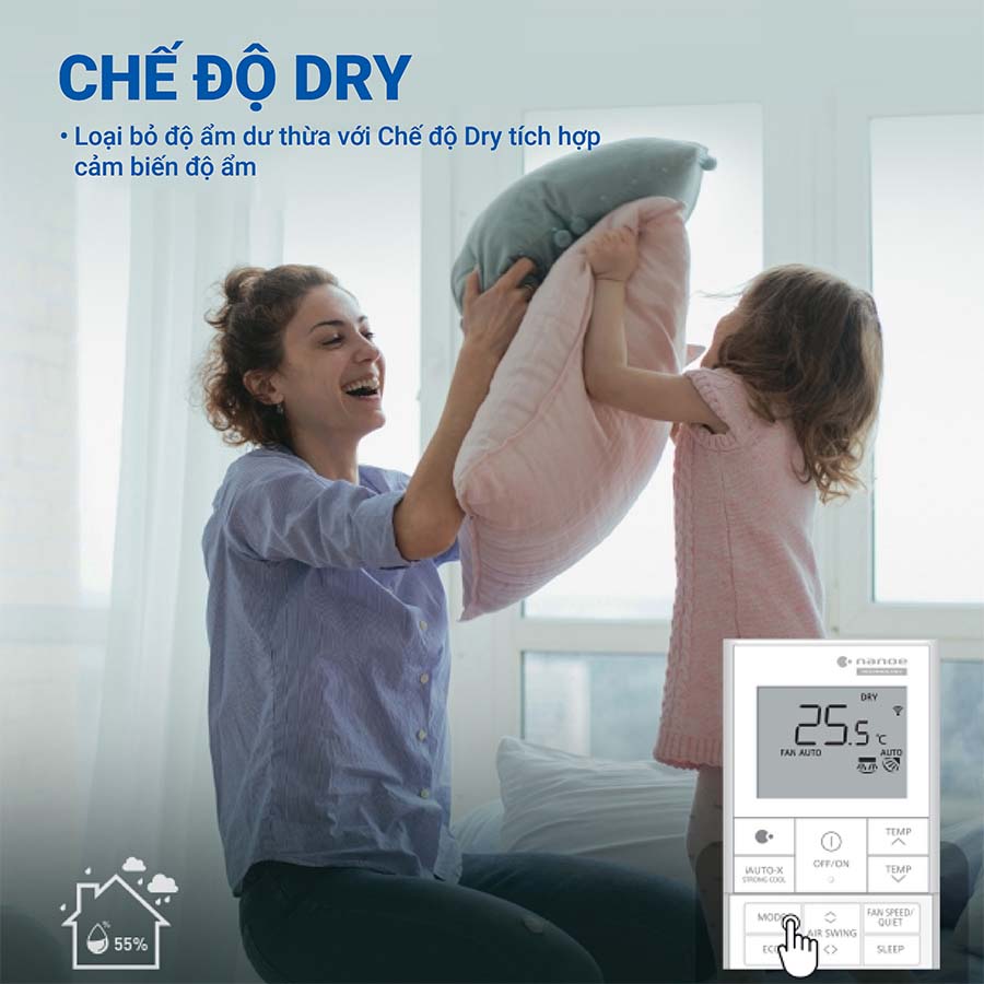 Chế độ Dry trên điều hòa Panasonic