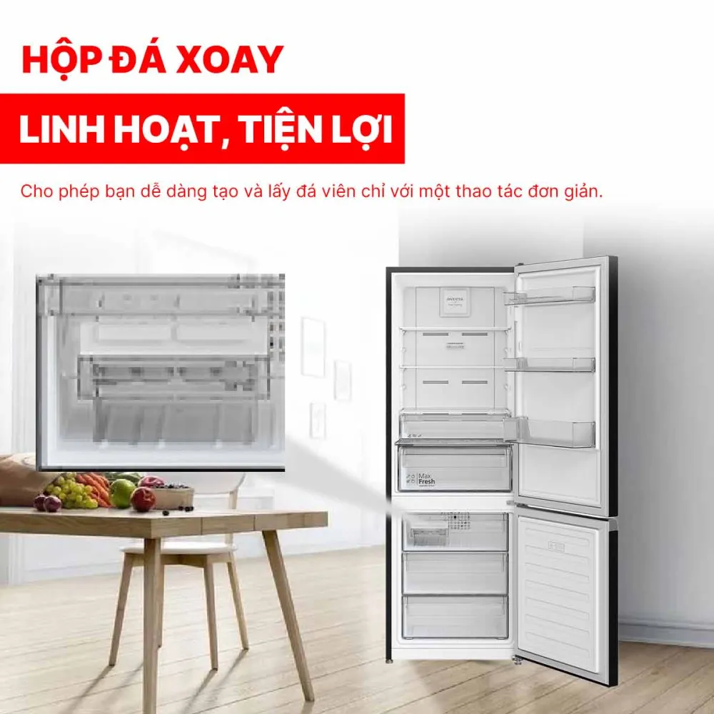 Tủ lạnh Hitachi Inverter 323 lít HRBN6340DGBKVN
