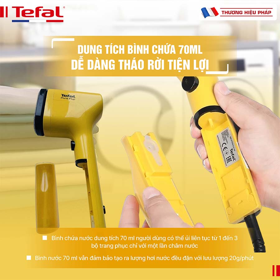 Bàn ủi hơi nước cầm tay TEFAL Pure Pop DT2026 - 1300W