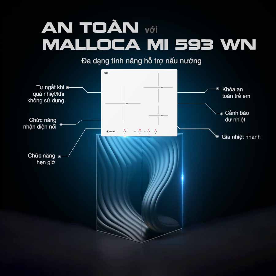 Bếp Từ 3 Vùng Nấu Malloca MI 593 WN