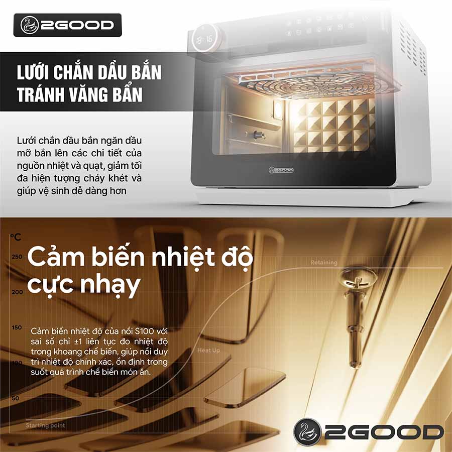 Nồi Chiên Không Dầu Hơi Nước 2GOOD S100
