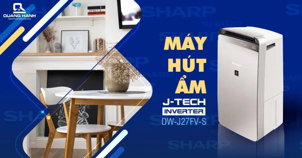 Máy hút ẩm SHARP DW-J27FV-S chính hãng giá tốt tại Điện Máy Quang Hạnh