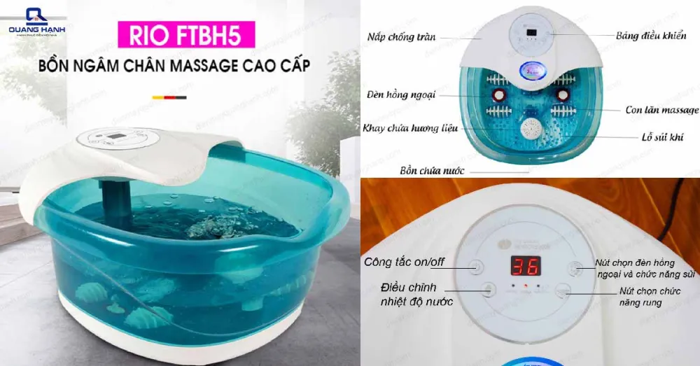 Bồn ngâm chân massage đa năng Rio FTBH5