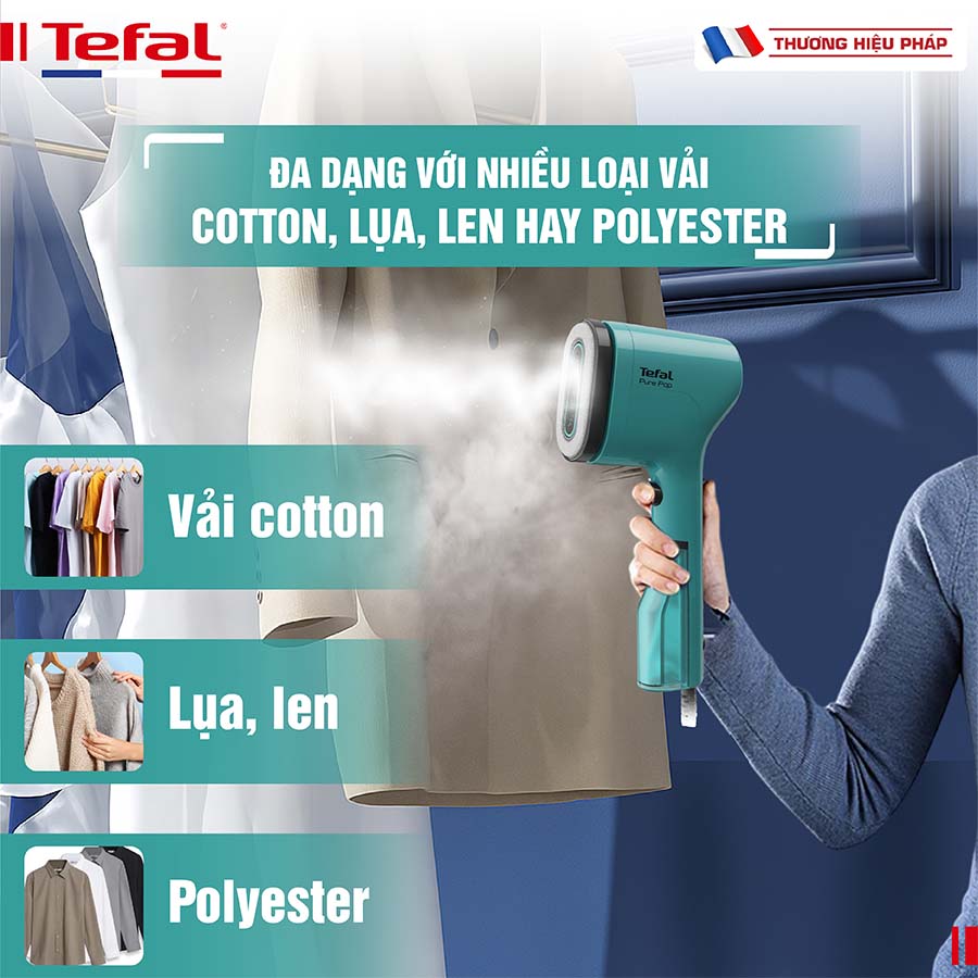 Bàn ủi hơi nước cầm tay TEFAL Pure Pop DT2024 - 1300W