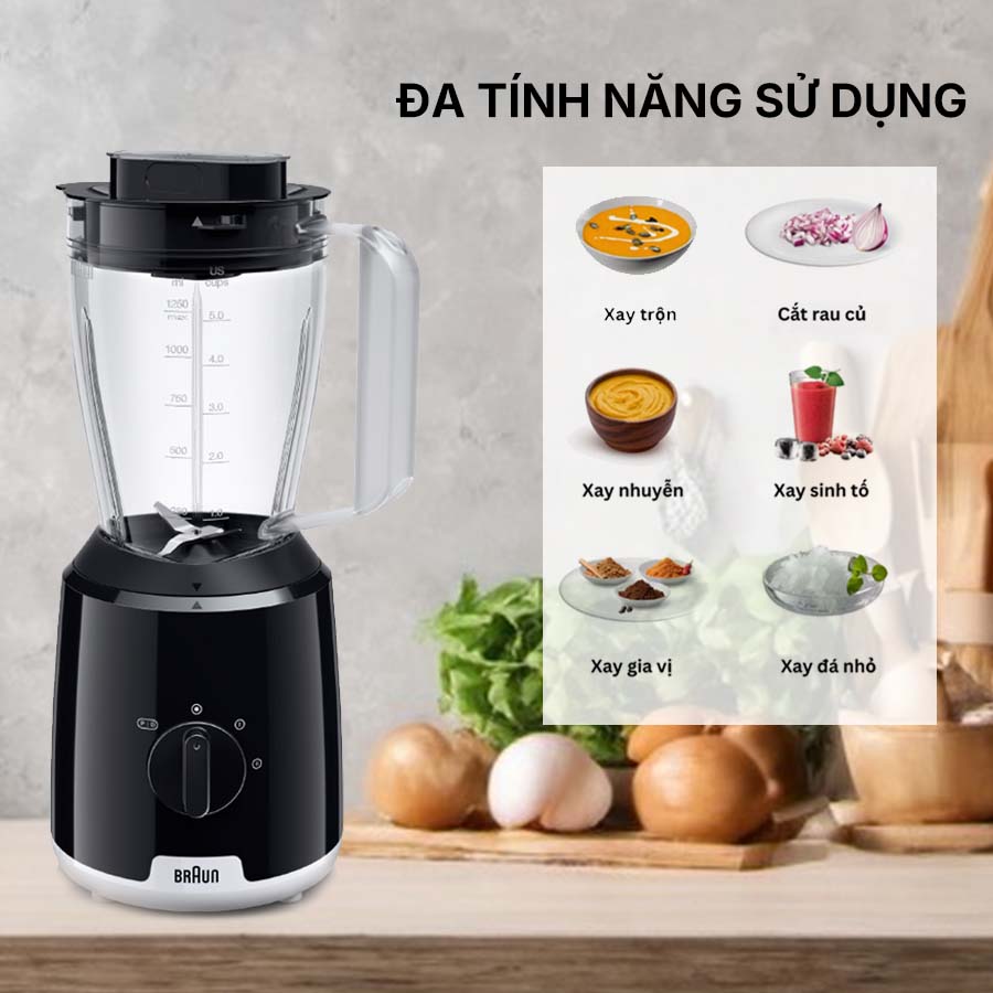 Braun JB1000BK công suất xay lớn, đa tính năng sử dụng