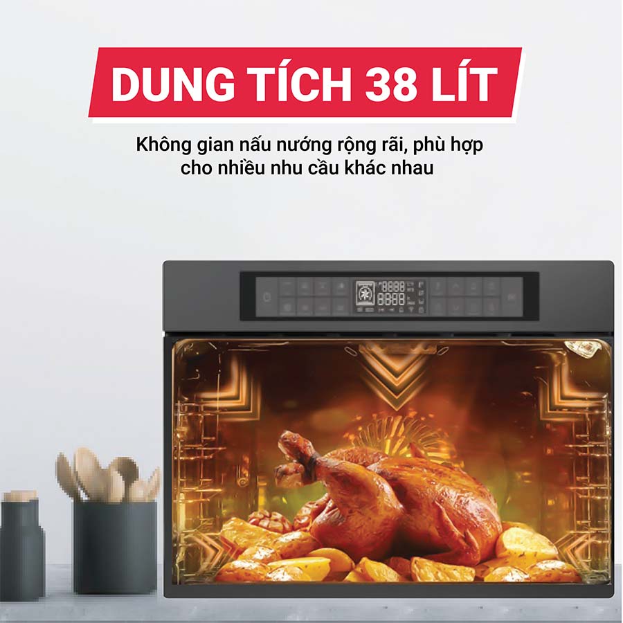Lò vi sóng kết hợp nướng âm tủ 38 lít Hafele HC-MWO381B 495.10.044