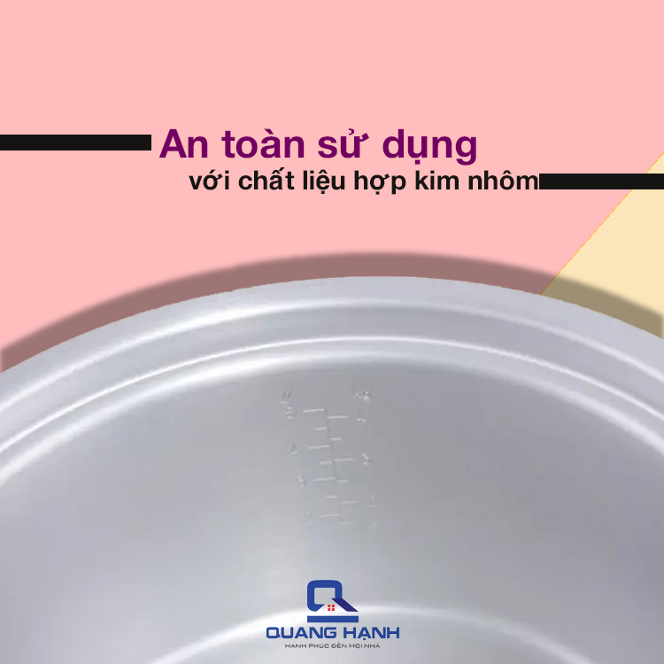 Chất liệu nồi được làm bởi hợp kim nhôm dày dặn, có lớp phủ chống dính.