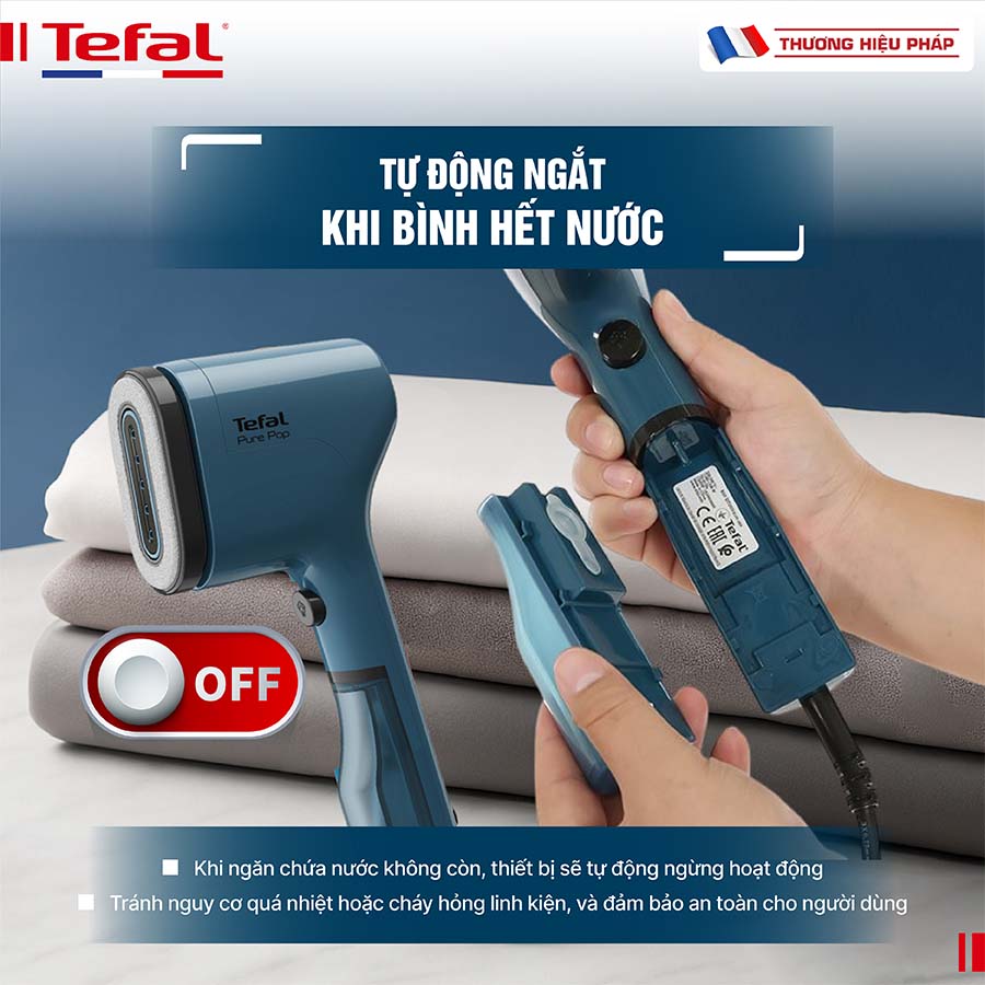 Bàn ủi hơi nước cầm tay TEFAL Pure Pop DT2020 - 1300W