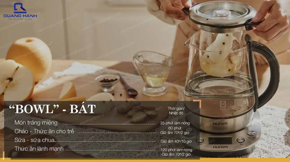 Menu BOWL - máy pha trà hàn quốc Hurom TM-P02FSS 