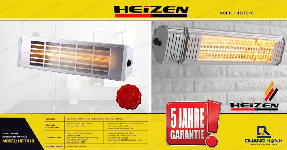 Đèn sưởi nhà tắm Heizen HE- IT610