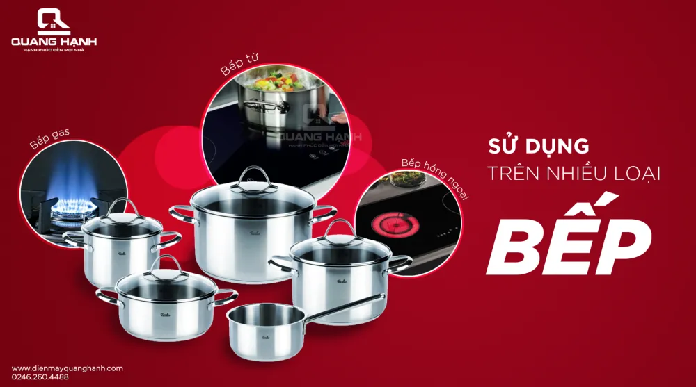 Nồi Fissler Toronto 5 món sử dụng được trên nhiều loại bếp