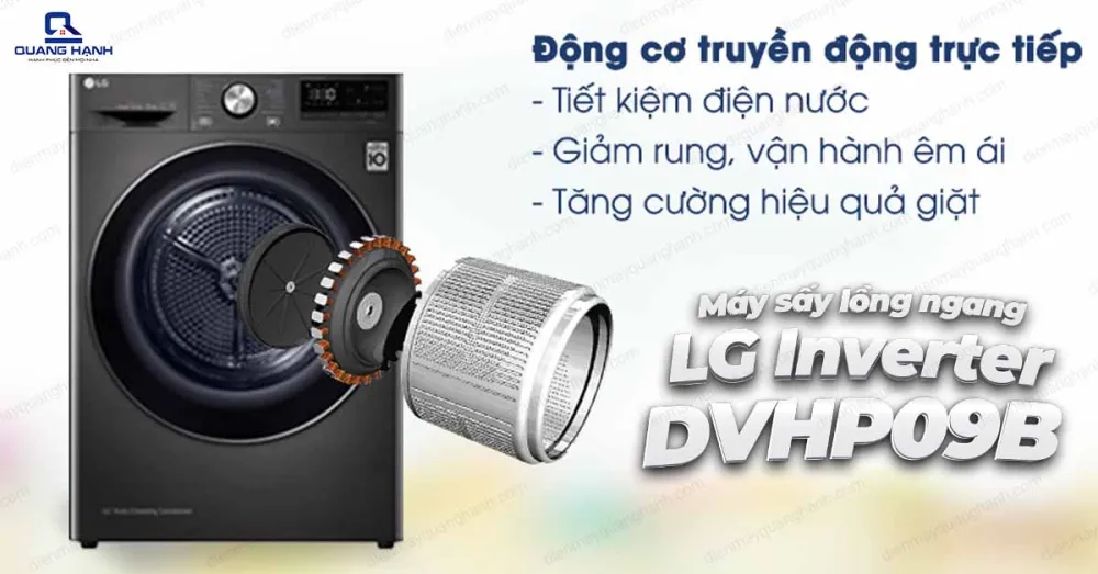 Máy sấy LG 9 Kg lồng ngang Inverter DVHP09B
