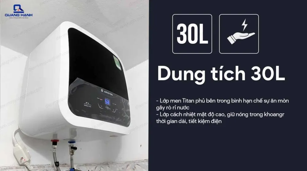 Bình nước nóng Ariston Vitaly 30 lít thiết kế hiện đại
