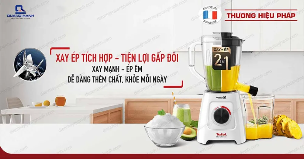 Máy Xay Sinh Tố Và Ép Trái Cây Tefal 2 in 1 BL42Q166