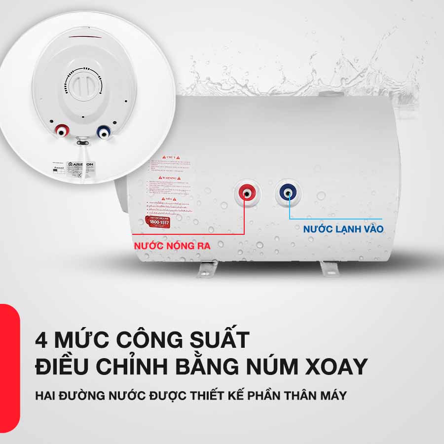 Ariston PRO R 50 V 2.5 FE lý tưởng cho những khu vực có nhiệt độ lạnh dưới 20°C