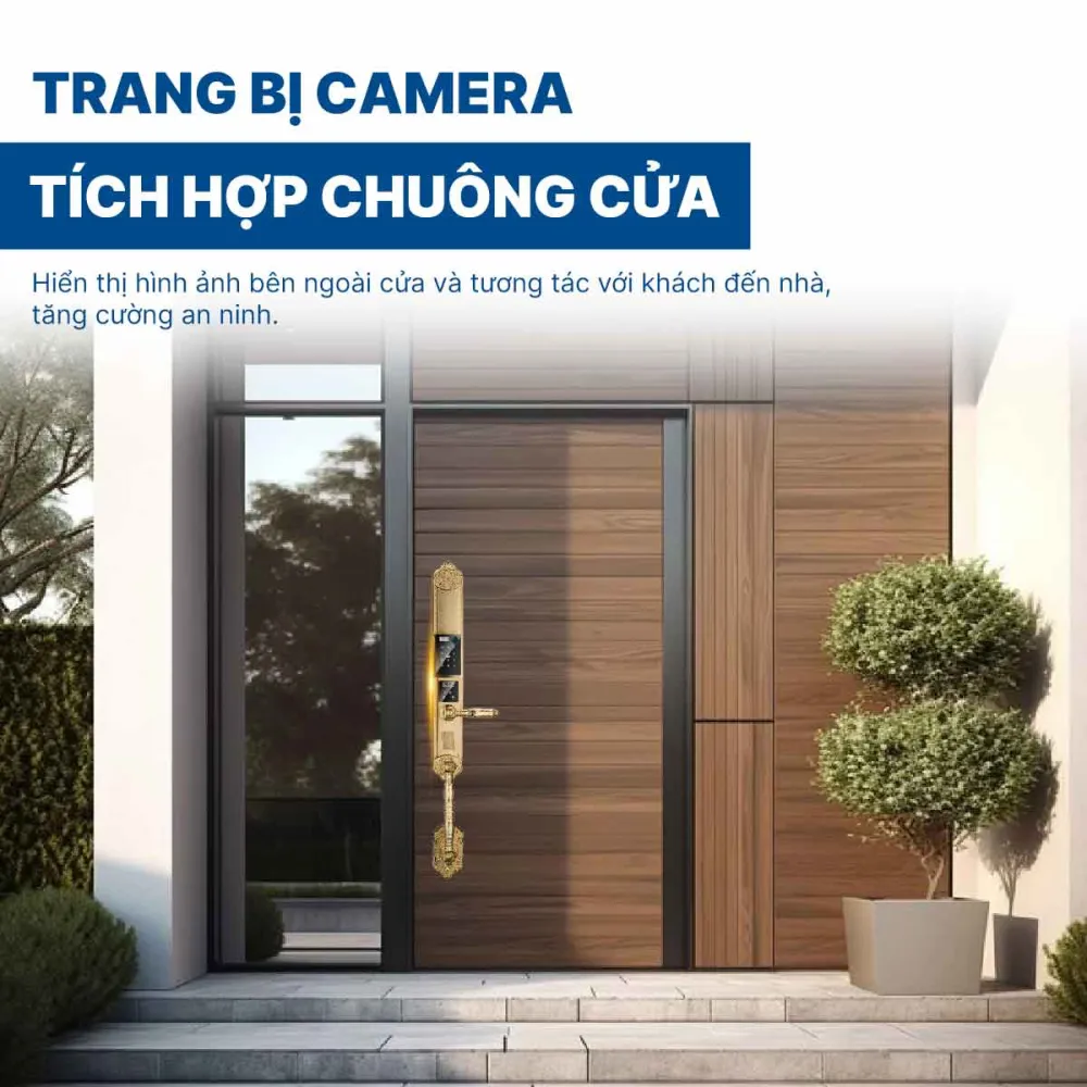 Khoá điện tử Hyundai đại sảnh HY-SLC8820 Gold App wifi mạ Vàng 24K
