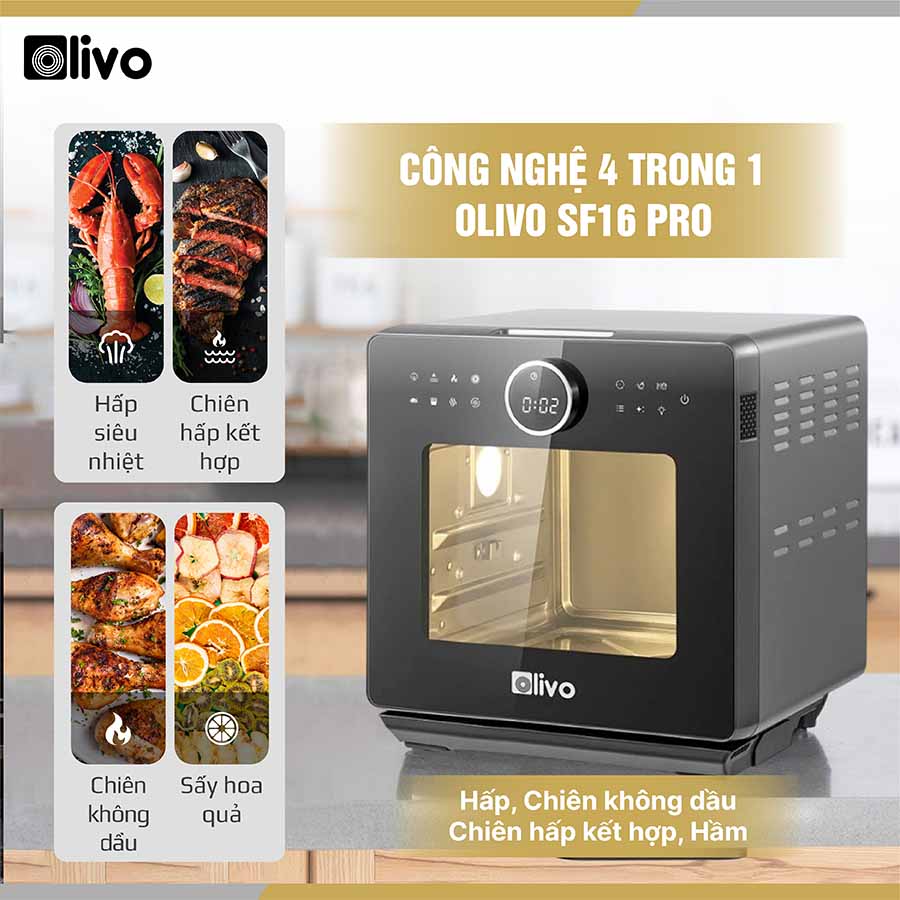 Nồi Chiên Hơi Nước OLIVO SF16 PRO