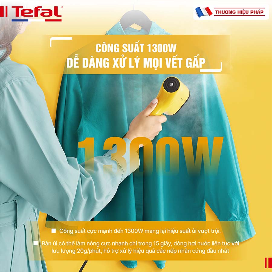 Bàn ủi hơi nước cầm tay TEFAL Pure Pop DT2026 - 1300W