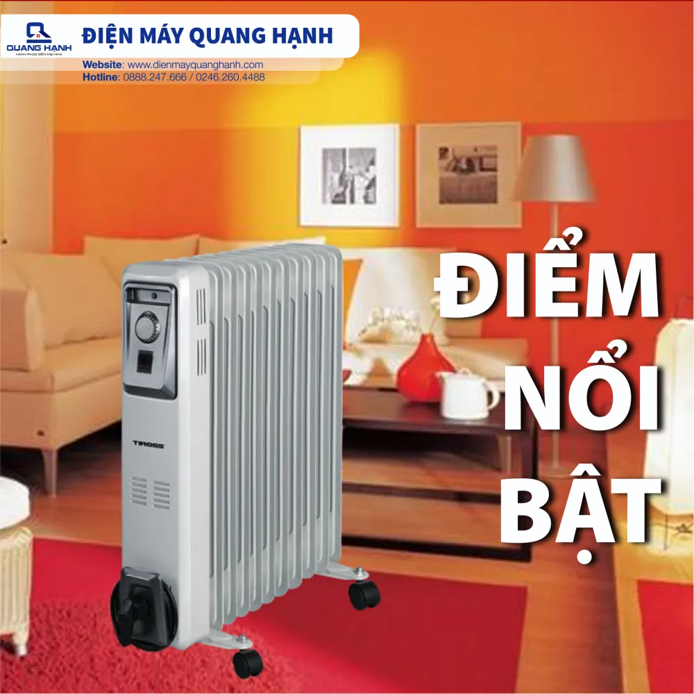 Lò sưởi dầu Tiross 11 thanh TS9217