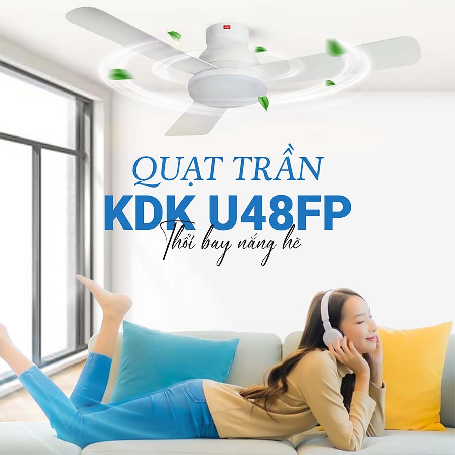 Quạt trần KDK U48FP 3 cánh có điều khiển