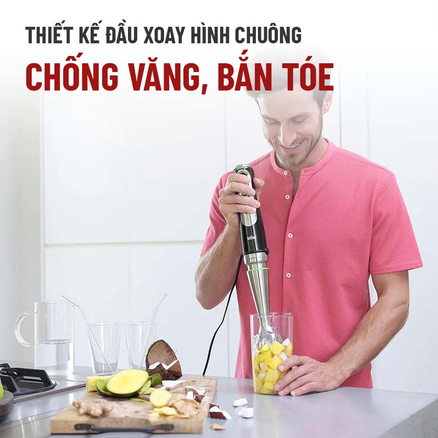 Braun MultiQuick MQ9187XLI tích hợp công nghệ SplashControl chống văng bắn