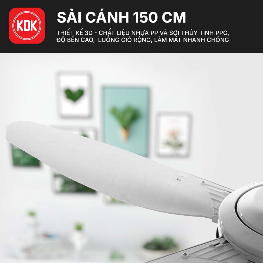 Quạt trần KDK Z60WS 5 cánh