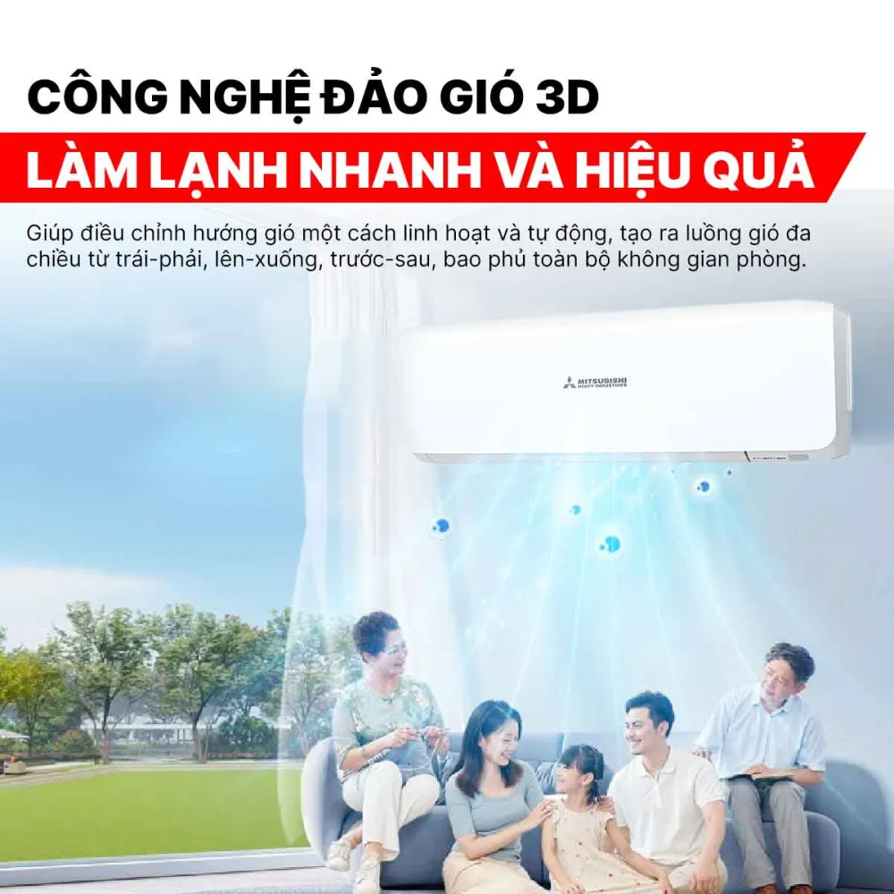 Điều hòa Mitsubishi 2 chiều Inverter 9000 BTU SRK/SRC25ZSS-W5