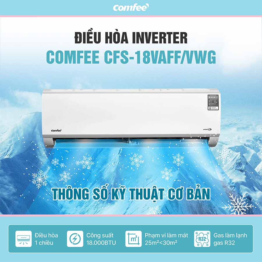 Điều hoà Comfee 18000BTU inverter CFS-18VAFF/VWG