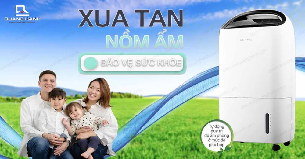 Máy hút ẩm Coway AD-1615A xua tan nồm ẩm khử mùi hôi, nấm mốc.