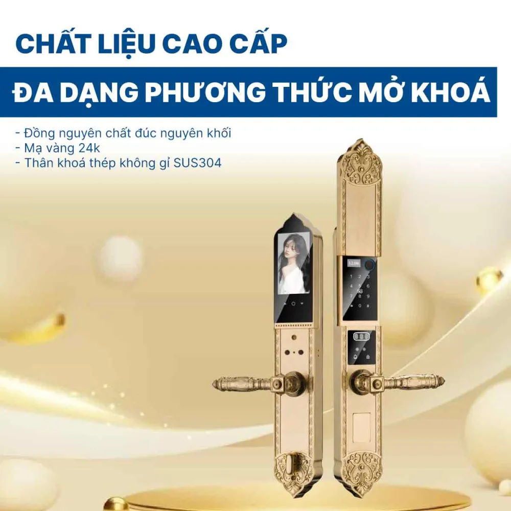 Khoá điện tử Hyundai HY-SLC8817 Gold