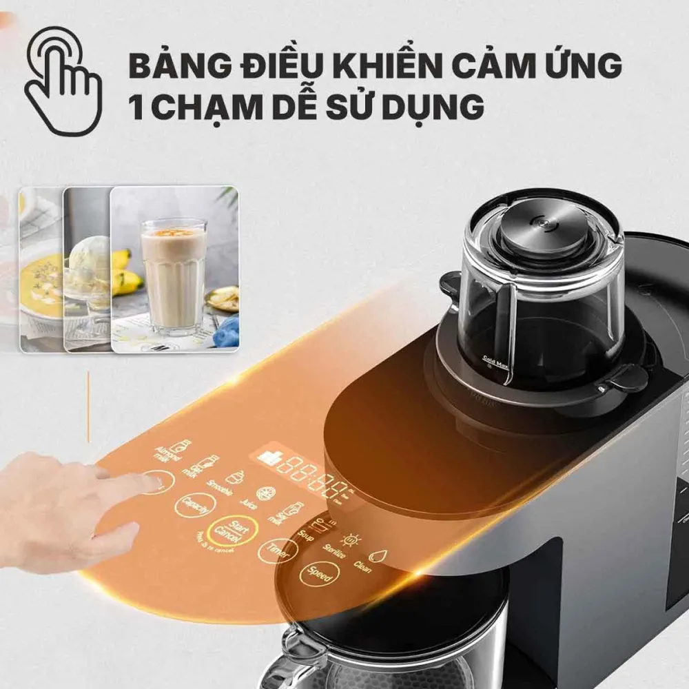 Bảng điều khiển cảm ứng LED công nghệ cao, chạm nhẹ để chọn loại đồ uống yêu thích