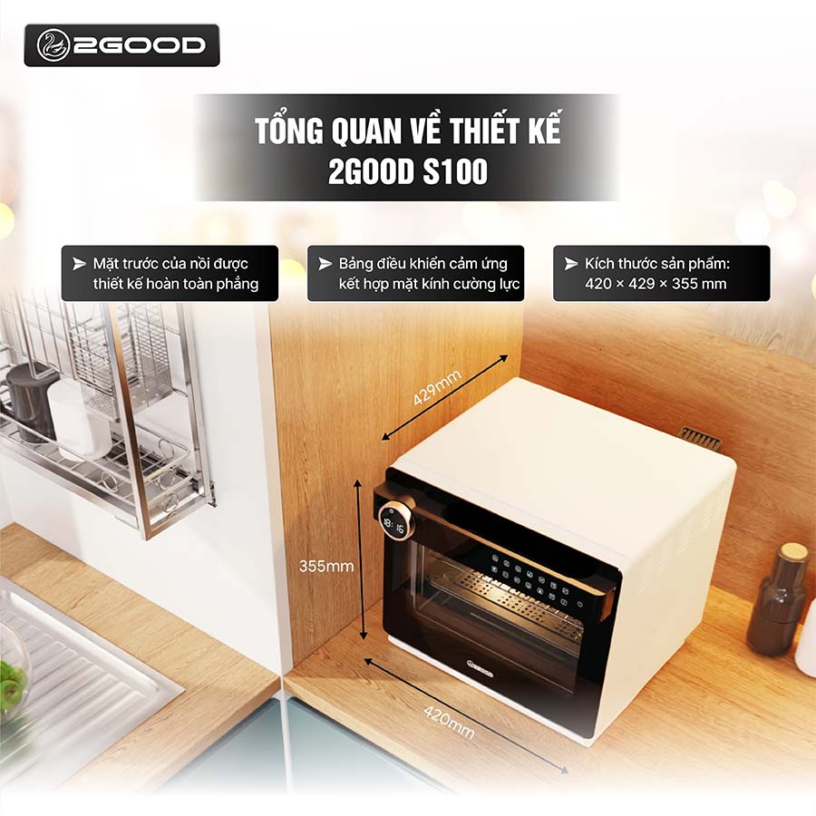 Nồi Chiên Không Dầu Hơi Nước 2GOOD S100