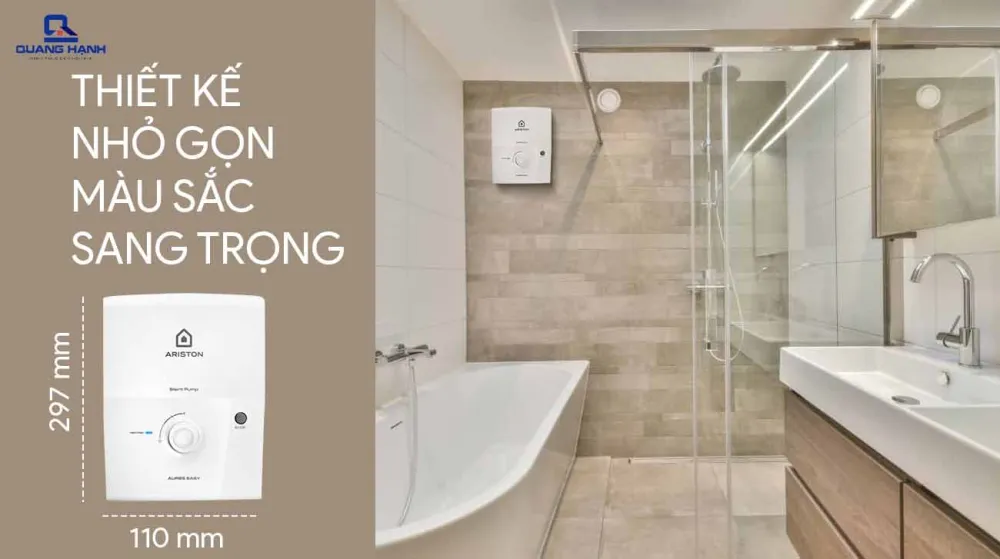 Máy nước nóng Ariston Aures Easy 3.5 thiết kế nhỏ gọn, hiện đại