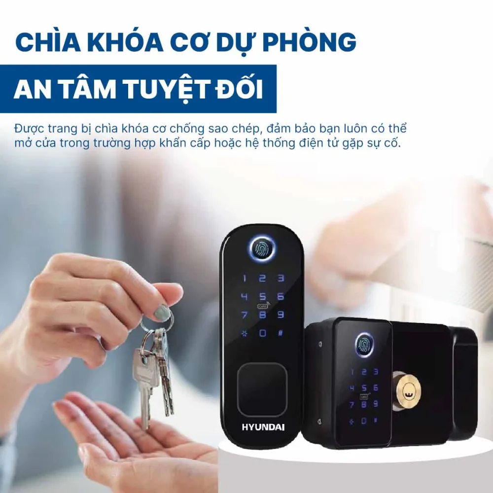 Khoá điện tử Hyundai cửa cổng HY-SLN002 Black