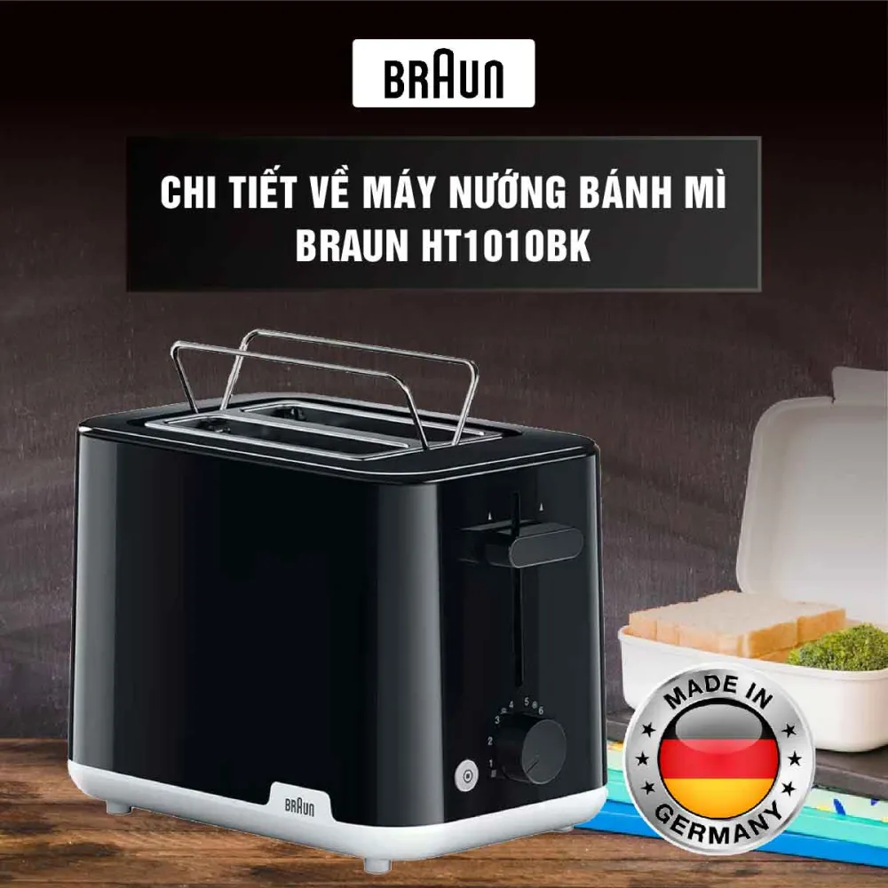 Braun HT1010BK thiết kế nhỏ gọn, sang trọng, tiện lợi