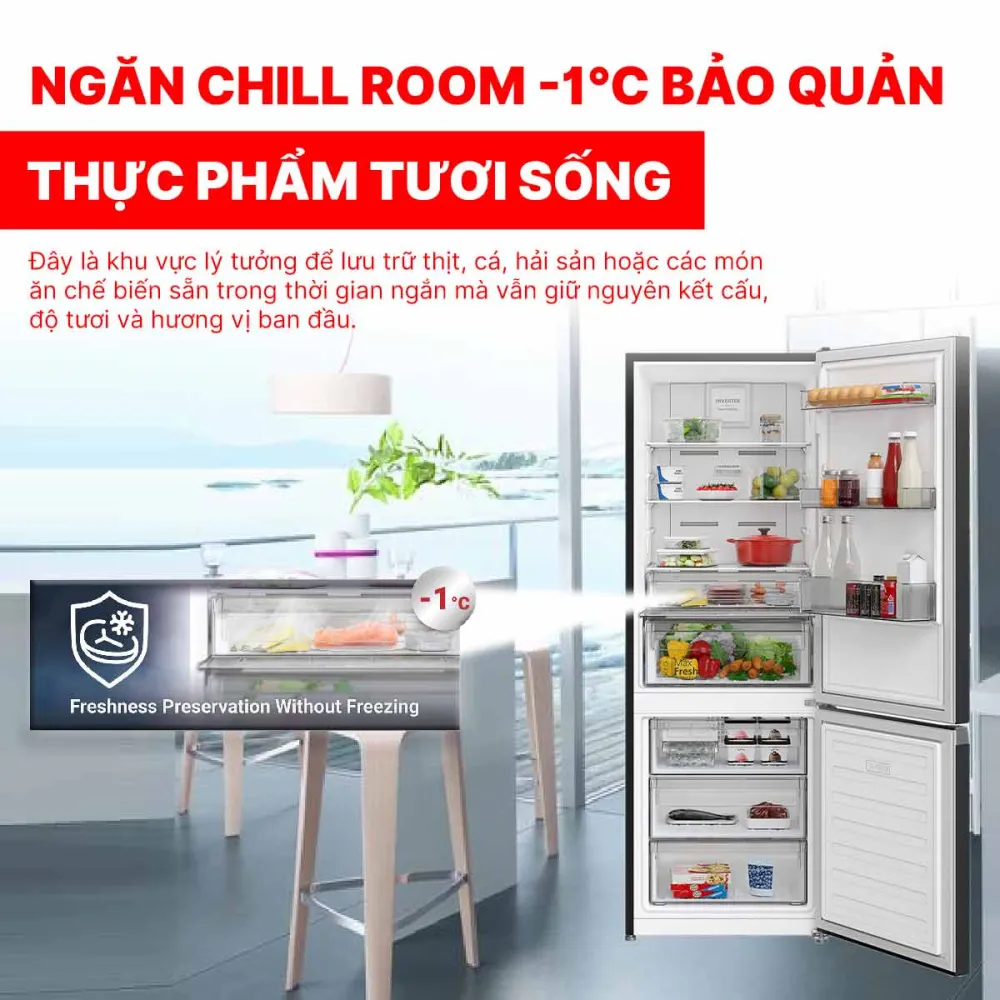 Tủ lạnh Hitachi Inverter 323 lít HRBN6340DGBKVN