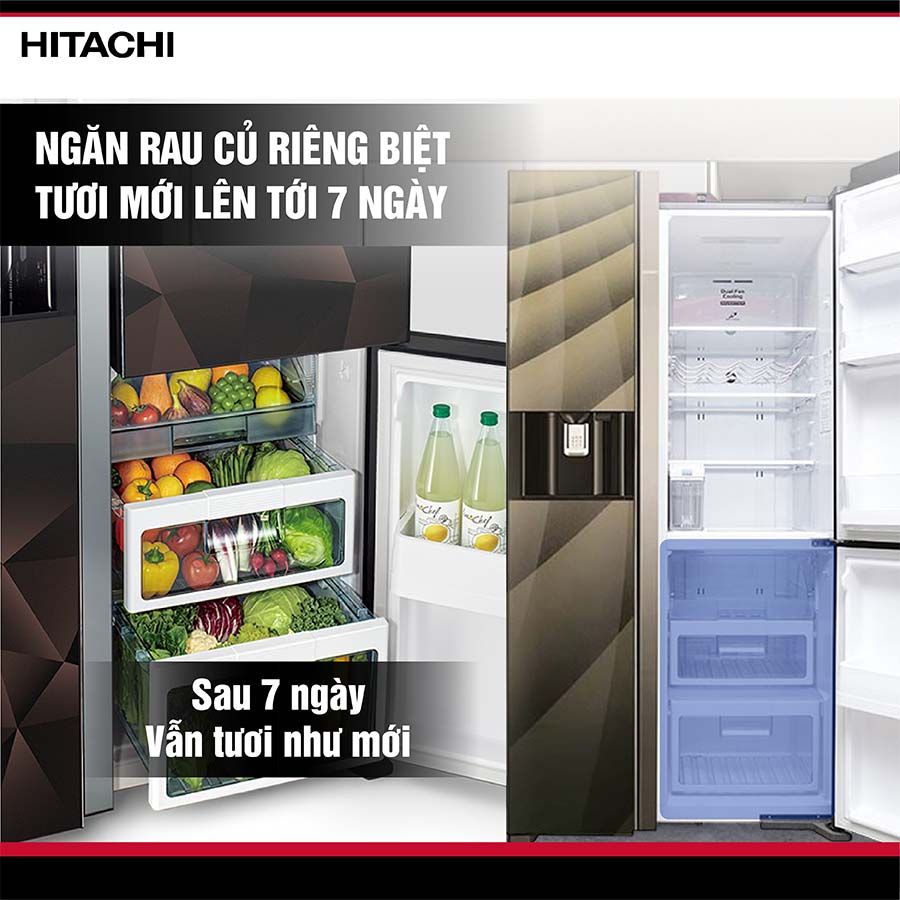 Tủ lạnh Hitachi Inverter 569 lít R-FM800XAGGV9X DIA