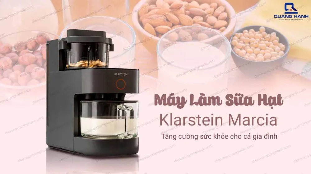 Máy làm sữa hạt Klarstein Marcia cao cấp với 8 chương trình cài đặt tự động