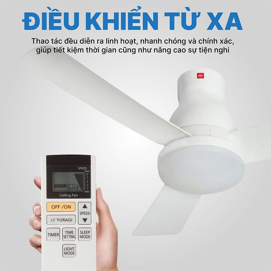 Quạt trần KDK U48FP 3 cánh có điều khiển