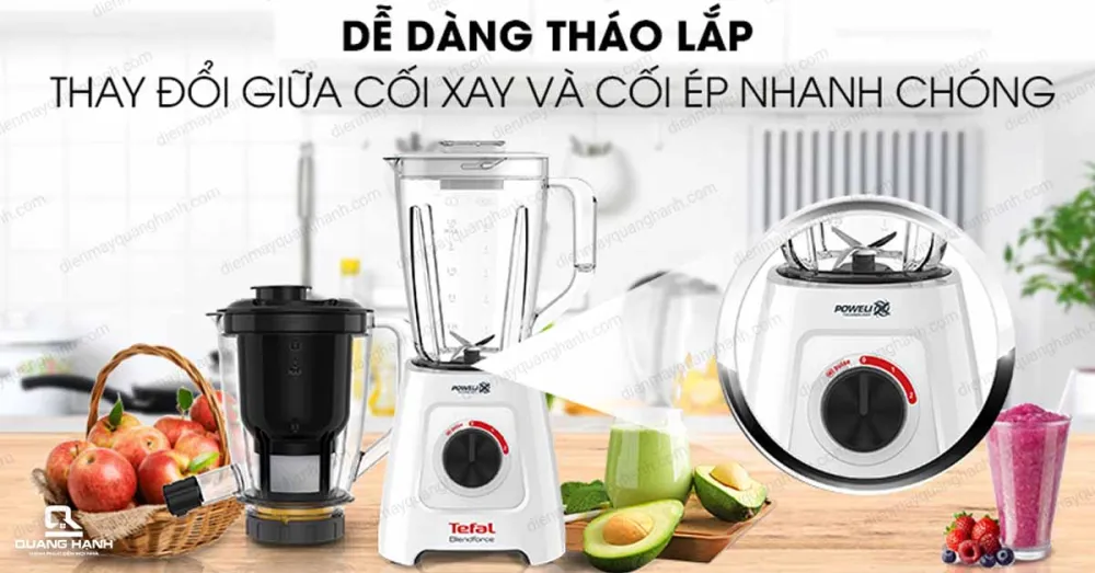 Máy Xay Sinh Tố Và Ép Trái Cây Tefal 2 in 1 BL42Q166
