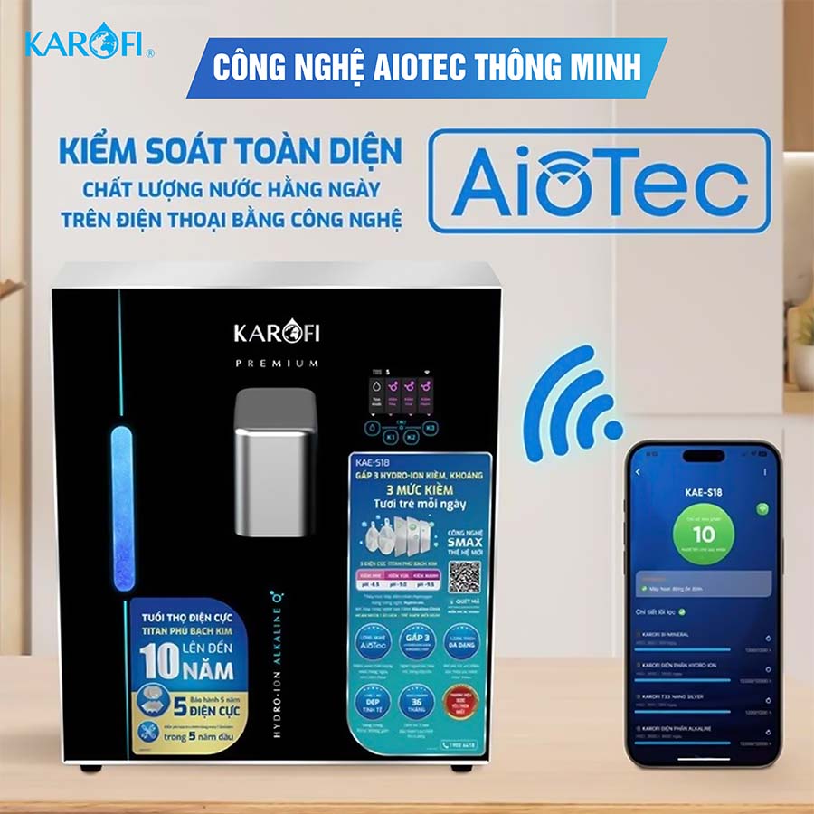 Máy lọc nước Hydro-ion kiềm Karofi KAE-S18