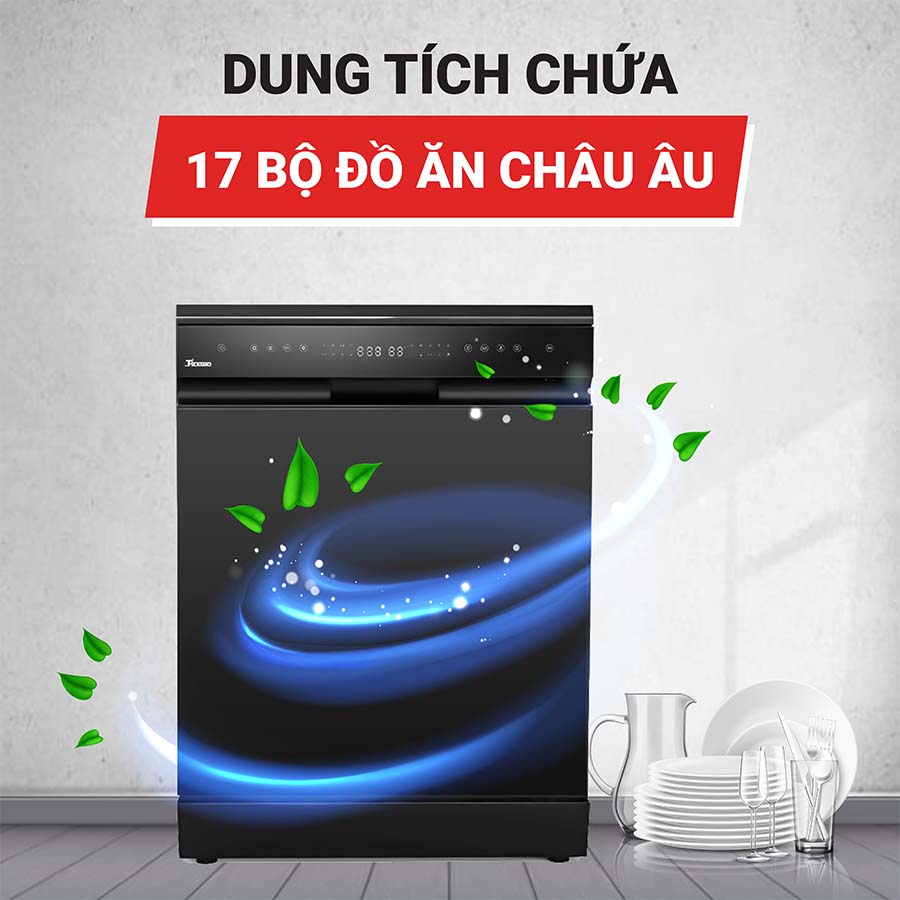 Máy rửa bát 17 bộ Texgio TGF8817B Perfect